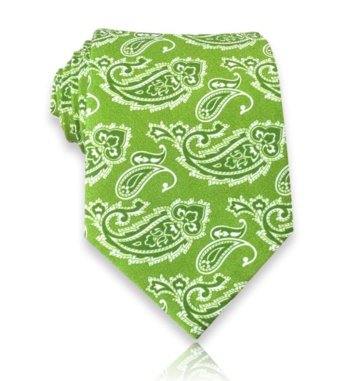 Zelena premium paisley kravata Neven