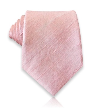 Roze ručno rađena kravata od shantung svile sa teksturom