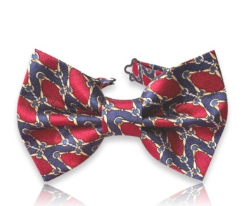 Premium ručno rađena svilena leptir mašna od svile u burgundy i navy tonovima sa luksuznim ornamentalnim motivom